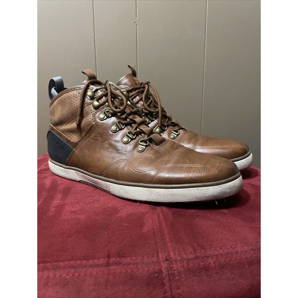 ALDO Mens High Top Leather Casual Dress Sneakers Size 12 Laces Need Replaced